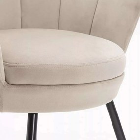 LuxuryForm DESIGN Kreslo FREY VELUR s čiernymi nohami - latte