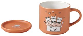Oranžové/béžové porcelánové hrnčeky v súprave 2 ks 350 ml Cats – Brandani