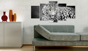 Artgeist Obraz - Leopard - black&white Veľkosť: 100x50, Verzia: Standard