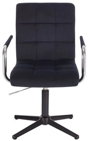 LuxuryForm DESIGN Stolička VERONA VELUR na čiernom kríži - čierna