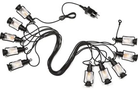 Vonkajšia dekoračná reťaz GIRLANDA 10xLED 10m IP44 teplá biela