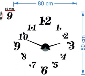 Veľké nalepovacie hodiny na stenu srdiečka I SENTOP 12S004+ srdiečka