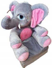 Detské plyšové rozkladacie kresielko SLON - ružový