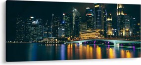 Obraz nočného Singapuru (120x50 cm)