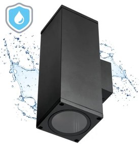 Vonkajšie nástenné svietidlo 2xGU10/35W/230V IP54 hranatý čierna