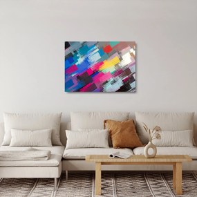 Sklenený obraz - Farebné ťahy štetcom (70x50 cm)