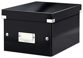 Čierny kartónový úložný box s vekom 22x28x16 cm Click&amp;Store – Leitz