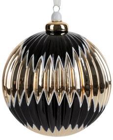 SKLENENÁ VIANOČNÁ BANKA NA STROMČEK (FI) 10 CM VZOROVANÁ