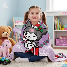 Vianočná flísová deka Kuromi - 100 x 140 cm