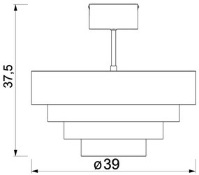 Prisadený luster RINGS 1xE27/15W/230V šedá