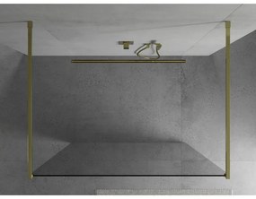 Mexen Kioto, priechodná sprchová zástena 150 x 200 cm, 8mm číre sklo, 2x zlatá stabilizačná rozpera, 800-150-002-50-00