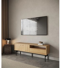 TV skrinka/stolík Oscar O4  (prírodný hikor + čierna). Vlastná spoľahlivá doprava až k Vám domov. 1100512