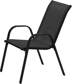 TRENDIE Záhradné stoličky sada 2ks čierne