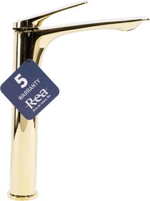 Rea Avalon, vysoká umývadlová batéria h-305, zlatá lesklá, REA-B1127