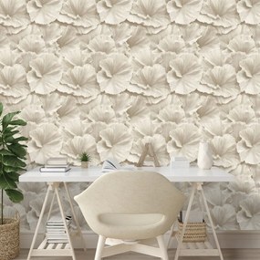 Tapeta béžové kvety v jemnom štýle