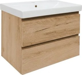 Kúpeľňová skrinka s umývadlom SAT B-Way 79x50x45 cm dub mat BWAY280OAKU5