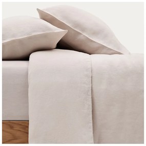 Obliečky sivobéžové na dvojlôžko/predĺžené s prímesou ľanu 260x240 cm Simmel – Kave Home