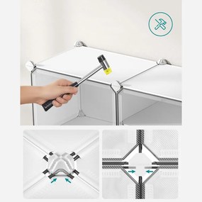 Organizér na topánky KIMBERLY, 10 boxov, biela/priesvitná SongmicsHome