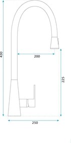 Rea Mild, stojanková kuchynská batéria h-430, zlatá matná, REA-B4803