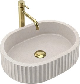 Rea Margaret, umývadlo na dosku 490x355x125 mm, béžová-sivá, REA-U7343