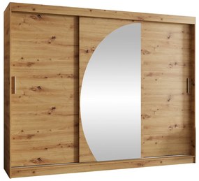 Skriňa so zrkadlom Grilion 250, zásuvka: áno, Farby: dub artisan