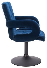 LuxuryForm DESIGN Stolička BOSTON VELUR na čiernom tanieri - modrá