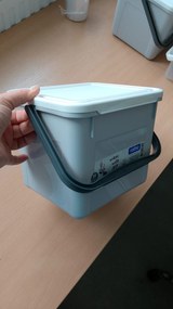 2. akosť - Nádoba na prací prášok, granule alebo bioodpad – 4,5l DETERGENT sivý (biele viečko)