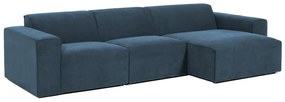 Modrá menčestrová rohová pohovka (pravý roh) Sting – Scandic