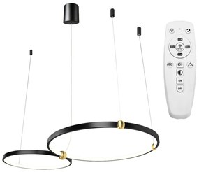 Toolight Toolight, LED závesné svietidlo + diaľkové ovládanie APP763-30-50, čierna, OSW-00786