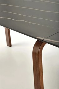 Rozkladací jedálenský stôl 140-200 cm Leta (mramor čierny + orech) (pre 6 8 osôb). Vlastná spoľahlivá doprava až k Vám domov. 1049564