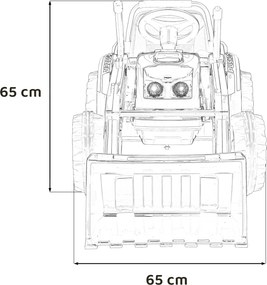 Ramiz Detský bager-traktor na batérie červený + pohyblivé rameno s lyžicou + diaľkové ovládanie + pomalý štart + FM rádio + LED