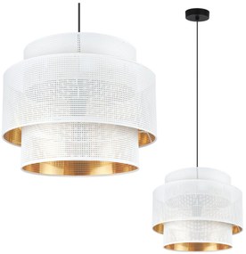 Závesné svietidlo Asti, 1x biele PVC tienidlo, (fi 35cm), g, b