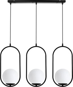 Závesné svietidlo Florence, 3x biele sklenené tienidlo, b, UI