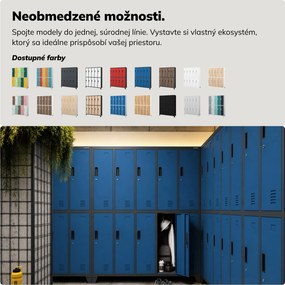 Sociálna BHP šatníková skriňa s 10 dverami BARTEK 1360 x 1720 x 450 mm, antracitovo-modrá