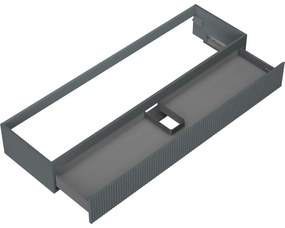 Mexen Rivel, kúpeľňová skrinka 160 cm, 1 zásuvka, drážkovaná, grafitová matná, 91A20-16023-1-BF66