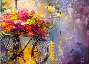 Obraz - Bicykel s kvetmi (70x50 cm)