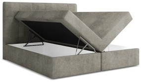 Sivá boxspring posteľ s úložným priestorom 140x200 cm Palta – Makamii