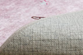 Prateľný koberec JUNIOR 51855.804 Jednorožec, protišmikový - ružový
