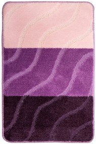 Kúpeľňový koberček FIORI ružový / fialový, pruhy