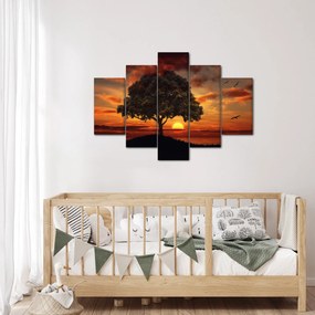 Obraz stromu pri západe slnka (150x105 cm)