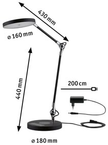 Paulmann 78010 - LED/11W Stmievateľná stolná lampa NUMIS 230V 2700-6500K čierna