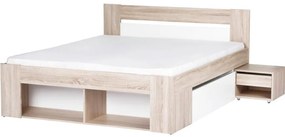 Posteľ 160 Nočný stolík 2ks. 2SMilo 09 Dub Sonoma 3D/B