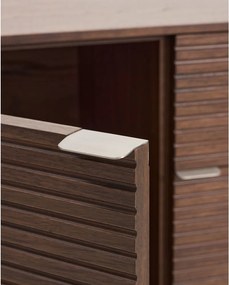 Tmavohnedá komoda v dekore orecha 194,5x78x45 cm Norlen – Kave Home