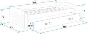 Posteľ LILI 200x90 biela
