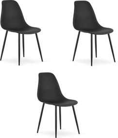 Stolička WAT čierna / čierne nohy x 3