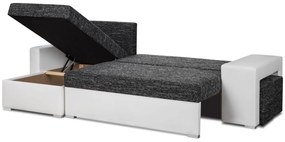 MEGA AKCE Rozkládací rohová sedací souprava HUBI + 2 Taburety Hnědá/Světle hnědá