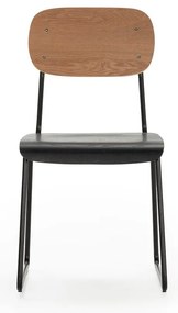 Jedálenská stolička v dekore jaseňa v čierno-prírodnej farbe v súprave 2 ks Aira – Marckeric