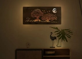 Svietiaci obraz na stenu Stromy a mesiac na batériu