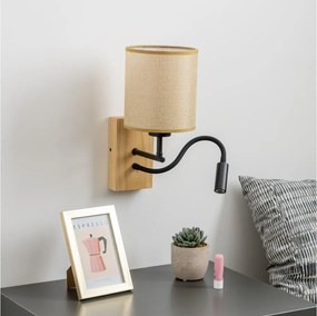 Brilagi - LED Nástenná lampa NUBILA WOOD 1xE27/25W/230V +LED/3W dub/svetlohnedá