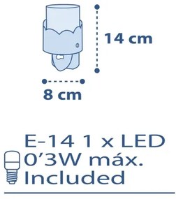 Dalber 61235T - LED Lampička do zásuvky MOON 1xE14/0,5W/230V